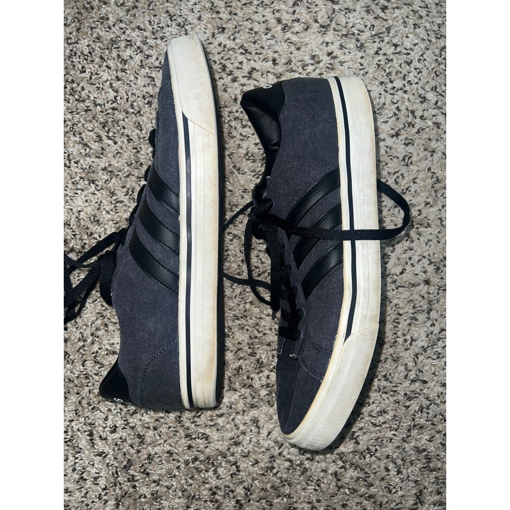 Adidas Neo Cloudfoam Men Dark Gray Canvas Low Top Sneakers AW4594 - Picture 3 of 11